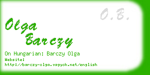 olga barczy business card